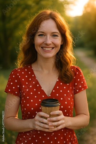 Portraitbild - Avatar - Frau mit braunen langen Haaren in der Natur