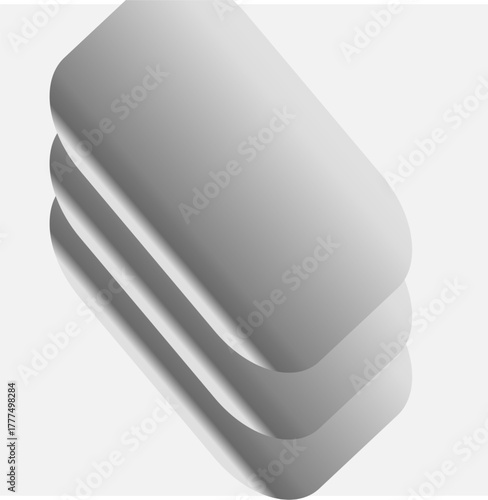 Minimalist Skating Icon — Abstract Geometric 3D Design with Soft Shadows