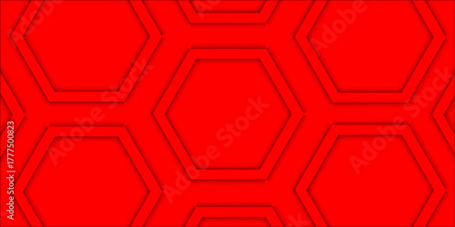 Seamless red and black distant hexagons pattern vector