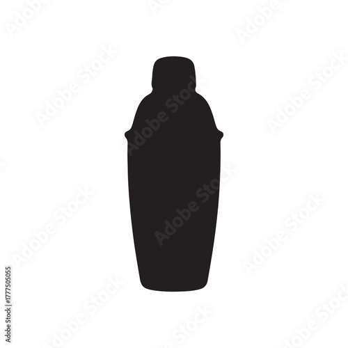 Cocktail shaker silhouette vector flat illustration design on white background
