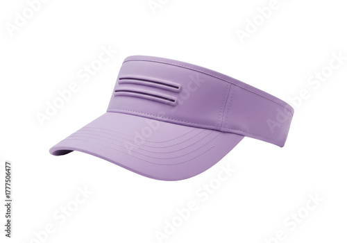 Isolated lilac visor on neutral background for sun protection and fashionable style