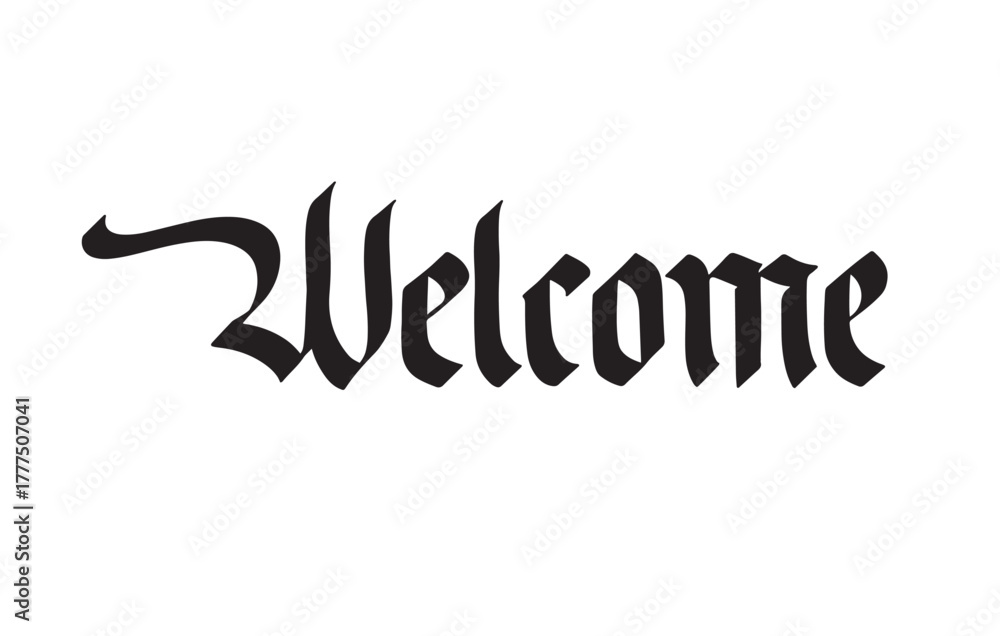 Fototapeta premium Gothic Welcome Blackletter Vintage Typography Vector 