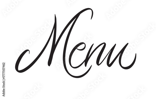 Menu Elegant Serif Script Typography Vector