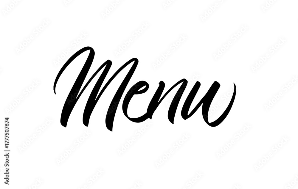 Obraz premium Menu Stylish Lettering Typography Vector