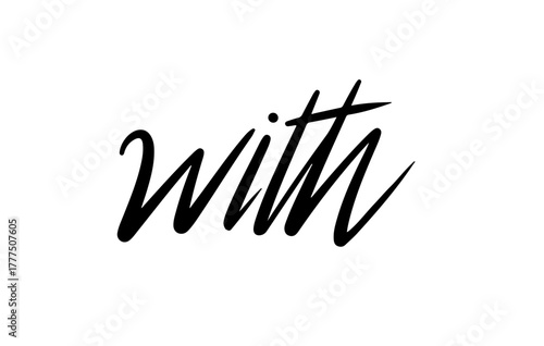 With Word Hand Lettering  Typography Vector