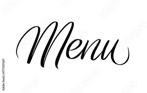 Menu Handwritten Script Calligraphy Vector Art