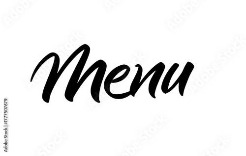 Menu Lettering Minimalist Modern Typography Vector