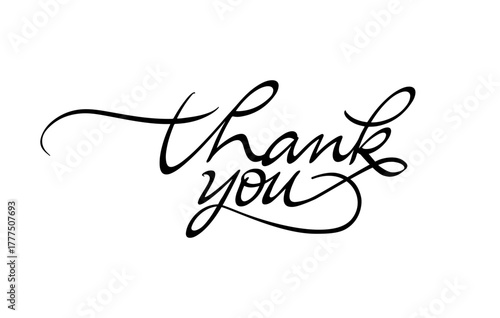 Thank You Business Script Typography Vector