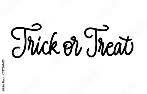 Trick Or Treat Childish Doodle Lettering Vector