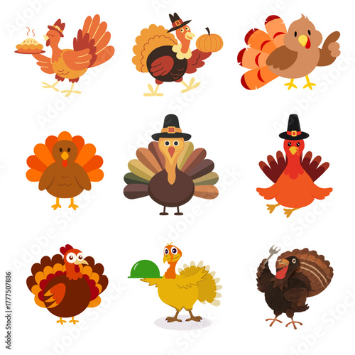 Celebrate Thanksgiving A Collection of Festive Turkey Illustrations