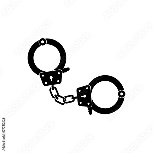 Handcuffs icon, a symbol of justice, law enforcement, crime, police, and security concept