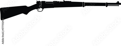 Vintage Bolt Action Rifle Silhouette - Classic Firearm Vector