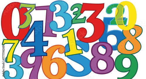 Colorful Assortment of Numbers for Learning and Education.