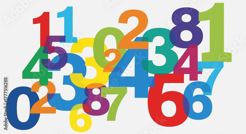 Colorful Assortment of Various Numbers Scattered Randomly.
