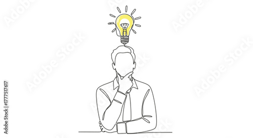 A person with a lightbulb symbolizing an idea above their head.