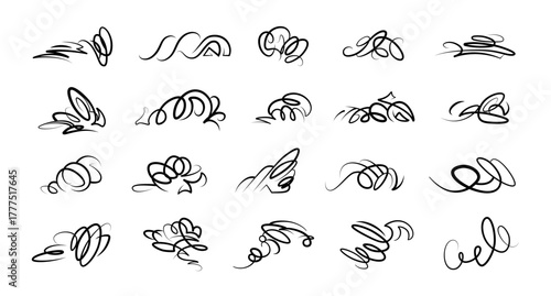 Vintage decoration elements and wicker lines in vector. Decoration for logos, page, wedding album or restaurant menu in set. Calligraphic design elements