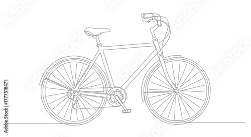 A line drawing of a bicycle is depicted against a white background.
