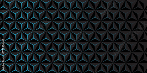 Dark hexagon abstract technology background with bright flashes under the hexagon. Hexagon game vector abstract technology background.