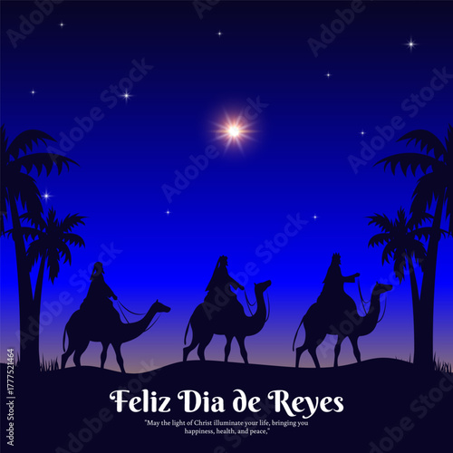 Vector illustration of Happy Epiphany social media template