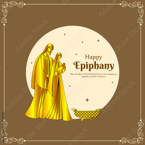 Vector illustration of Happy Epiphany social media template