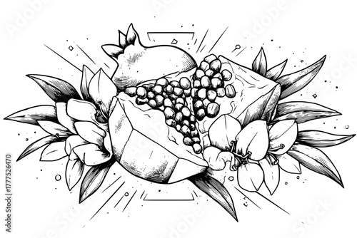 floral tribute essence nature | Clean, isolated vector art for creative projects.