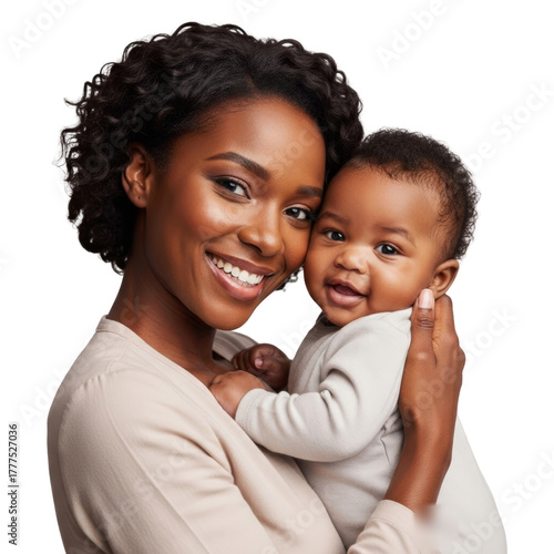 Affectionate Portrait of a Smiling Mother Holding Her Adorable Baby