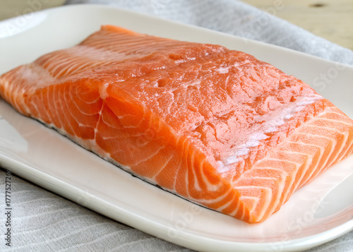 Fresh raw fillet of salmon fish