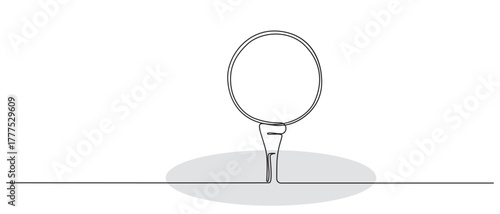 Continuous Line Golf Ball on Tee
