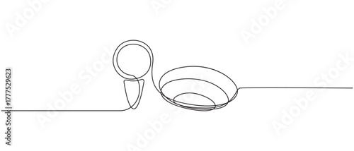 Continuous Line Art of Golf Ball on Tee and Golf Club
