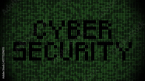 Message cyber security on digital binary code background