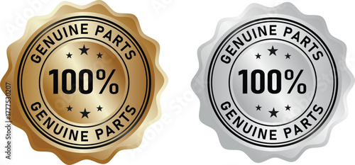 Genuine parts seals gold silver quality assurance guarantee label