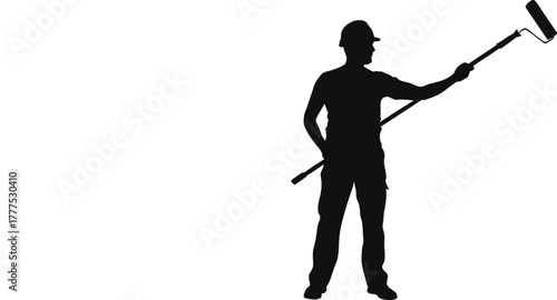 Painter silhouette painting worker construction handyman renovation