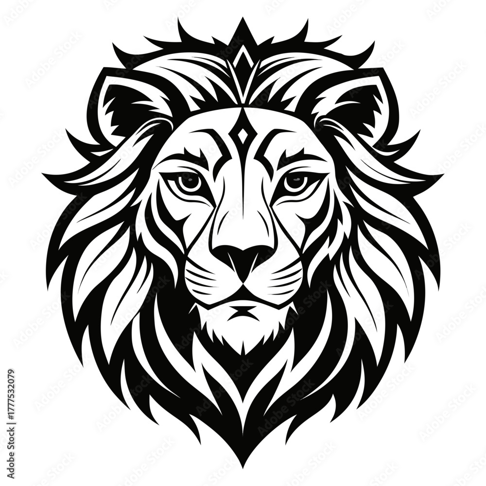 Obraz premium Majestic lion head illustration, bold design element