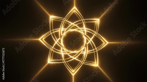 Golden Energy Flowing Sacred Geometry Loop