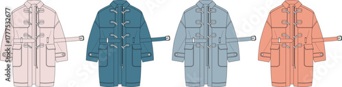 Fashionable Coat Designs A Collection of Stylish Outfits in Various Trendy Colors for Clothing Designs