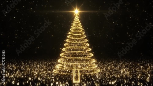 Golden Particle Christmas Trees with Binary Code Matrix