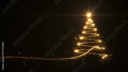 Golden Sparkle Trail Draws Magical Christmas Tree