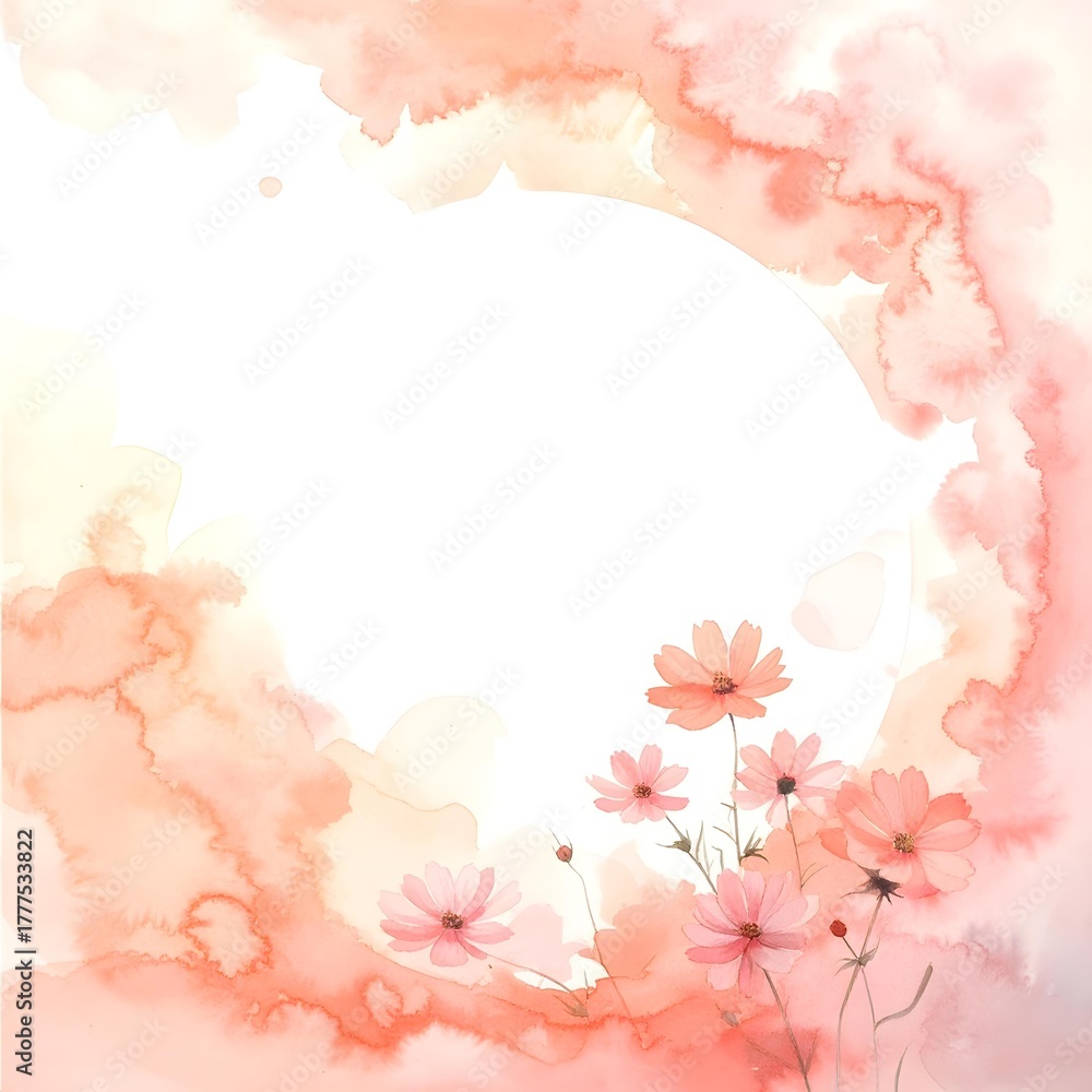 Obraz premium pink flowers frame