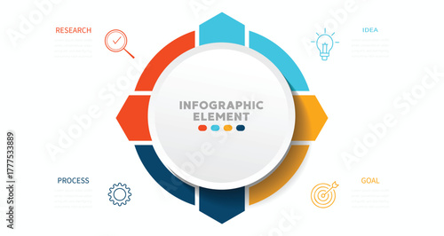 Business visualization infographic circle design template with 4 options, steps or processes. Business presentation. vector illustration. 
