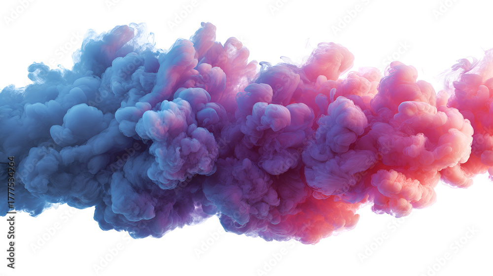 Fototapeta premium Abstract colorful smoke cloud gradient isolated on transparent background