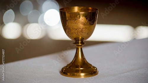 Golden Chalice on Church Altar