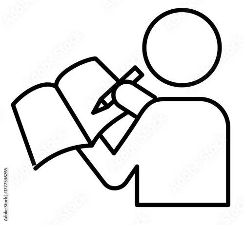 ノートを付ける人、日誌を書く人、採点する人等