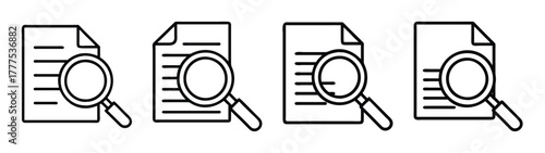 Document search find magnifying glass icon vector illustration for web and graphic design