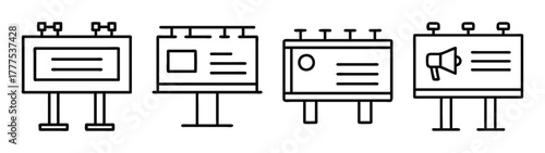 Outdoor advertising billboard signage vector illustration for marketing and promotion campaigns design