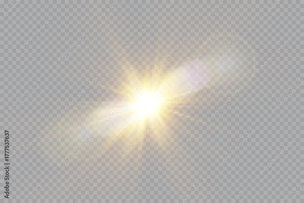 Fototapeta premium Vector transparent sunlight special lens flare light effect 