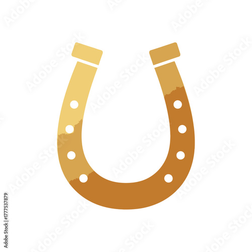 Brown horseshoe icon isolated on white background representing symbol of luck