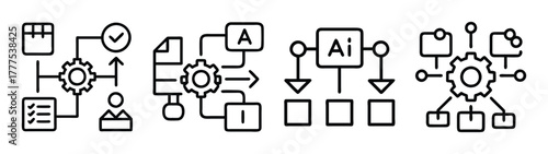 Illustrative diagram of ai automation process workflow with machine learning integration system