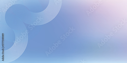 Abstract circle lines on light blue background. Geometric stripe line art design for poster, brochure, cover, website, header, web banner, presentation.