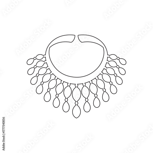 Black and White Ornate Neckline Yoke Design for Tunic or Dress