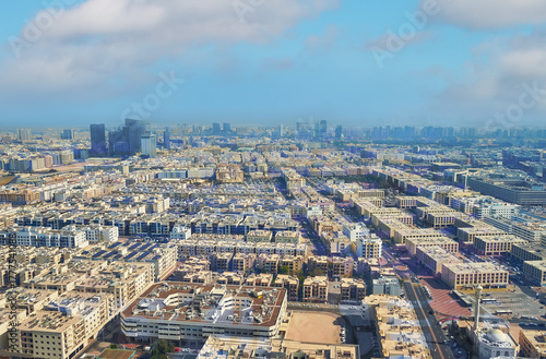 Dubai urban districts from the top, UAE